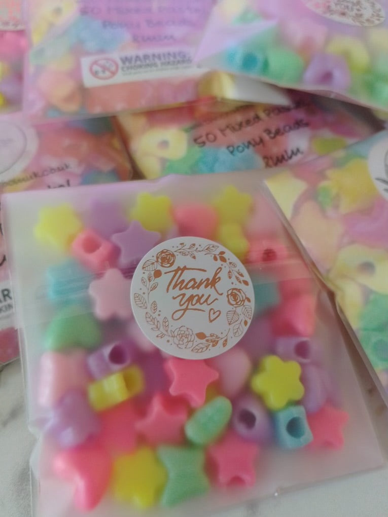 Pastel Mixed Pony Beads - The Craft Room UK