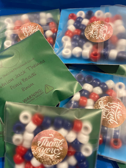 Union Jack Themed Pony Beads - The Craft Room UK