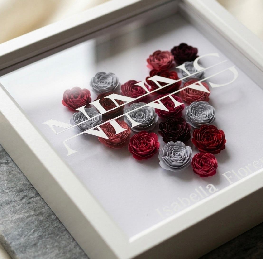 Personalised Flower Shadow Box
