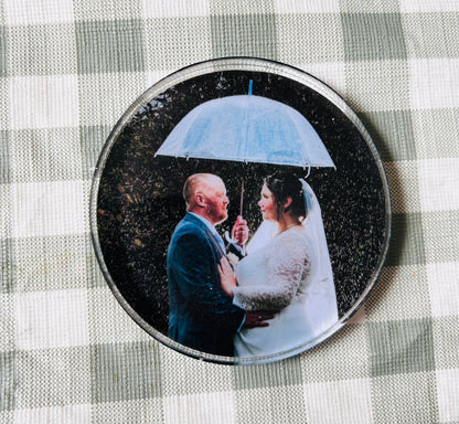 Personalised Photo Resin Wedding Keepsake Coasters