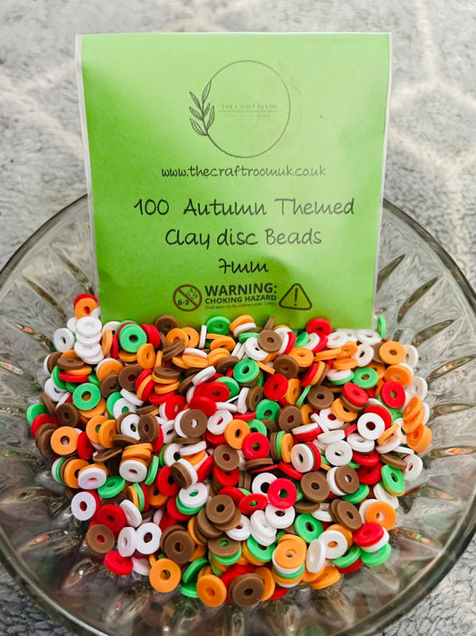 Autumn Themed Clay Disc Beads - The Craft Room UK