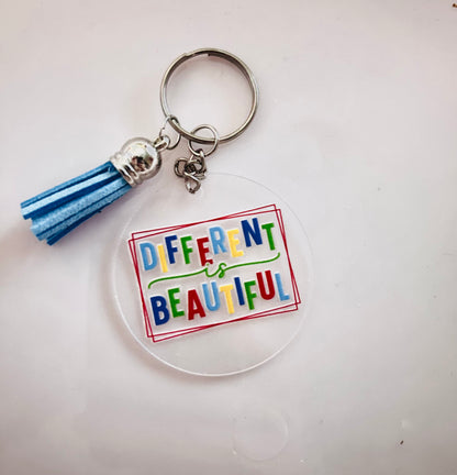 Acrylic Autism Awareness Keyring