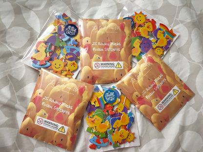 Rainy Day Duckies Foam Stickers