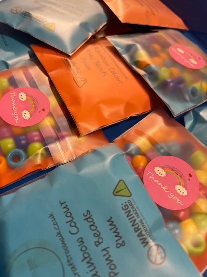 Rainbow Colour Pony Beads