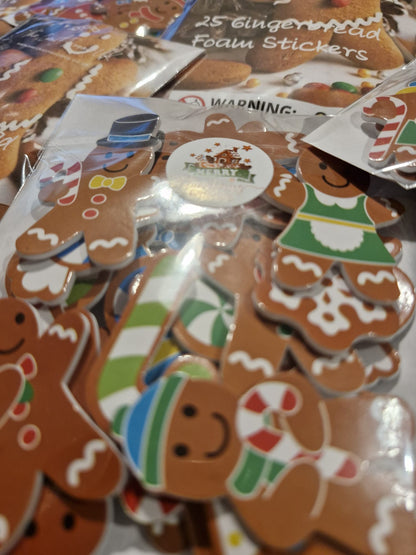 Gingerbread Foam Stickers
