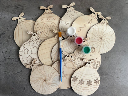 Paint your own Christmas Tree Decorations