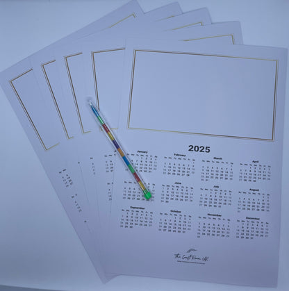 A4 2025 Blank Calendars