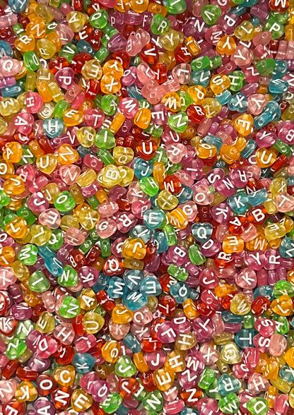 Colourful Heart Alphabet Beads