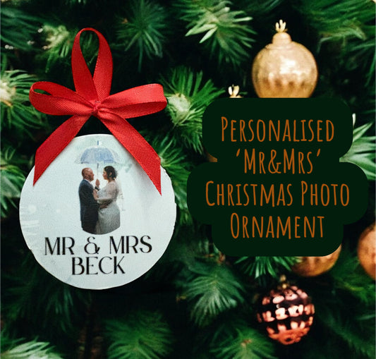 Personalised ‘Mr & Mrs’ Christmas Photo Ornament