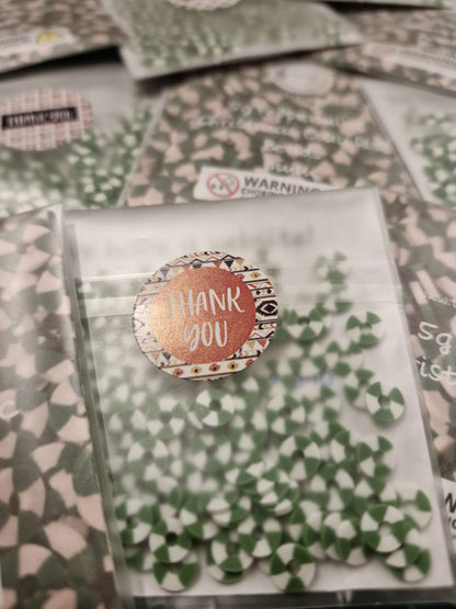 Peppermint Christmas Clay Disc Beads