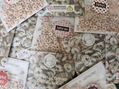 Marbled Coffee Clay Disc Beads