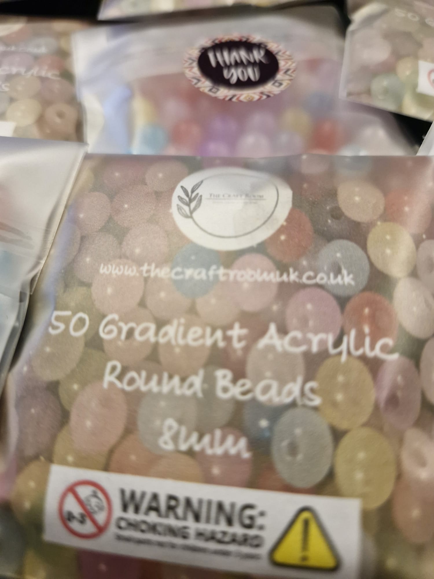 Colourful Gradient Acrylic Round Beads - The Craft Room UK