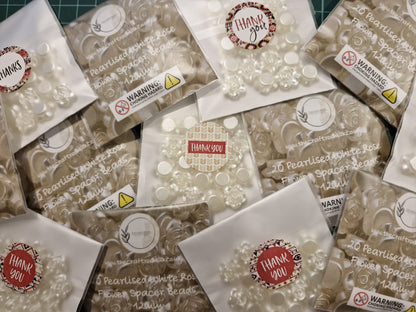 Pearlised White Rose Flower Spacer Beads