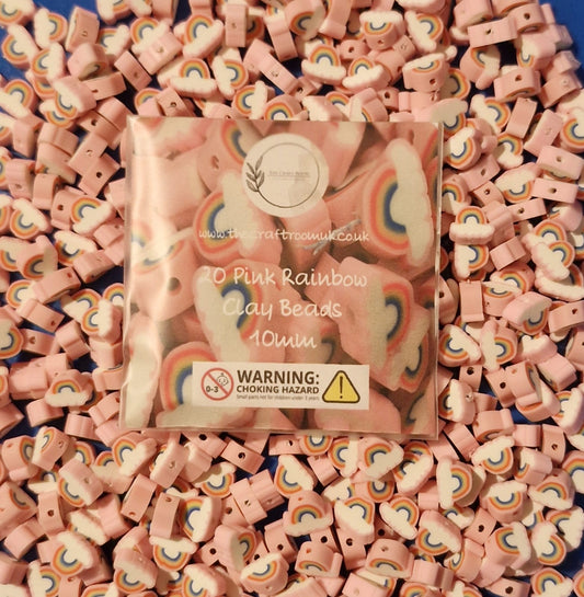 Pink Rainbow Clay Beads