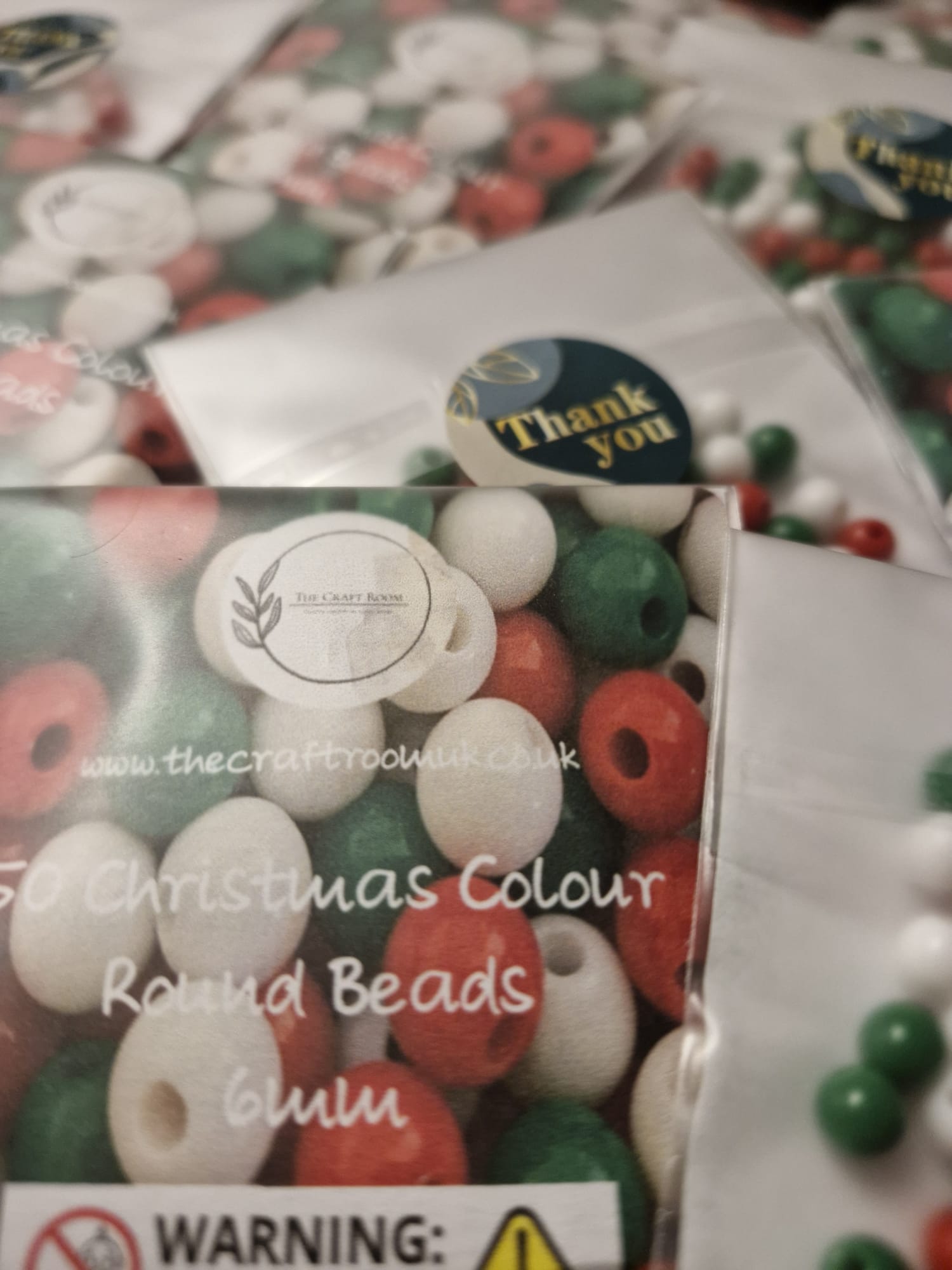 Christmas Colour Round Beads - The Craft Room UK