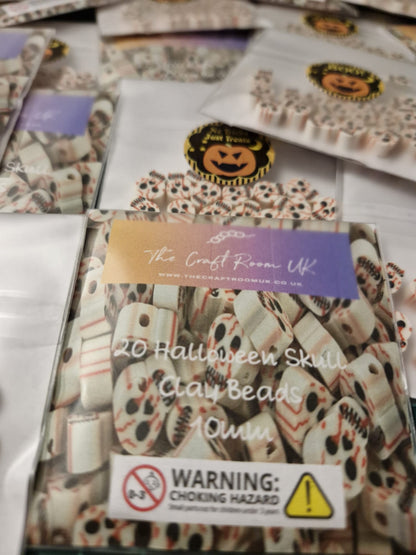 Halloween Skull Clay Beads