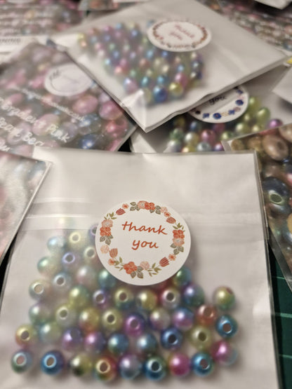 Gradient Pink and Blue Pearl Beads