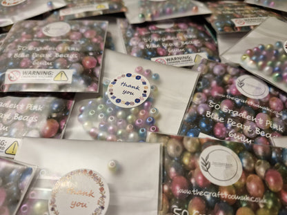 Gradient Pink and Blue Pearl Beads