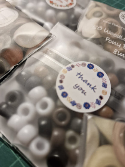 Woodland Coloured Pony Beads