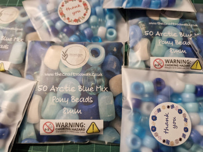 Arctic Blue Mix Pony Beads