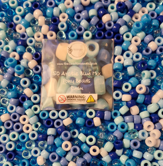 Arctic Blue Mix Pony Beads