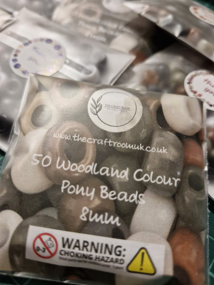 Woodland Coloured Pony Beads