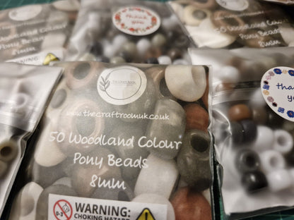 Woodland Coloured Pony Beads