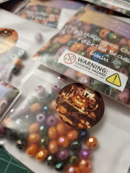 Halloween Coloured Faceted Beads