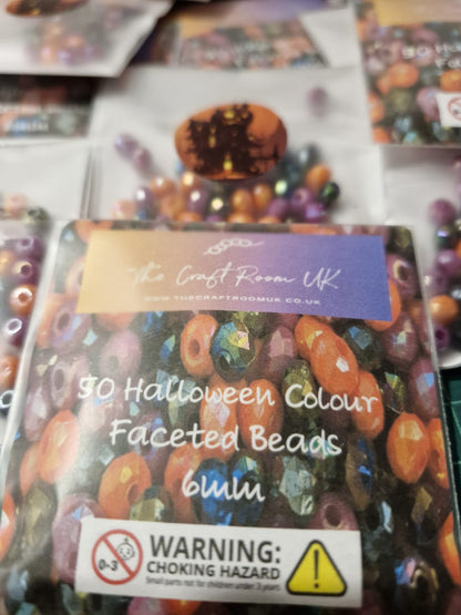 Halloween Coloured Faceted Beads