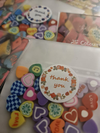 Colourful Heart Shaped Polymer Clay Beads