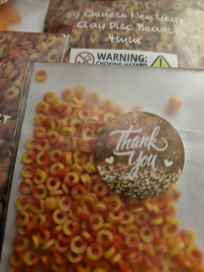 Chinese New Year Polymer Clay Disc Beads