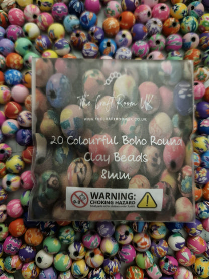 Colourful BoHo Polymer Clay Beads