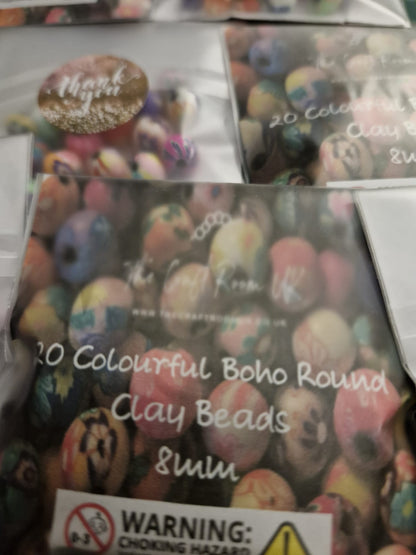Colourful BoHo Polymer Clay Beads