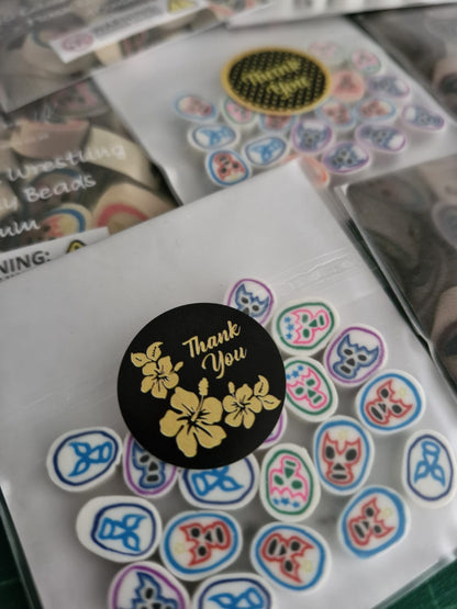 Colourful Wrestling Mask Clay Beads