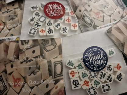 Mahjong Polymer Clay Beads