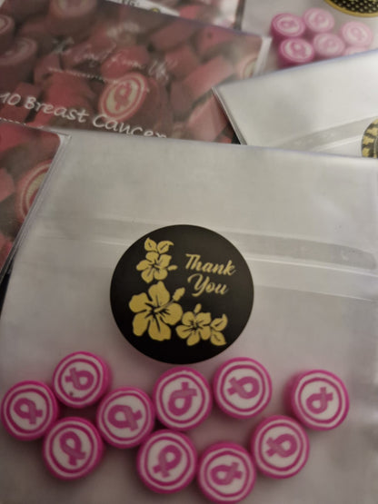 Breast Cancer Awareness Polymer Clay Beads