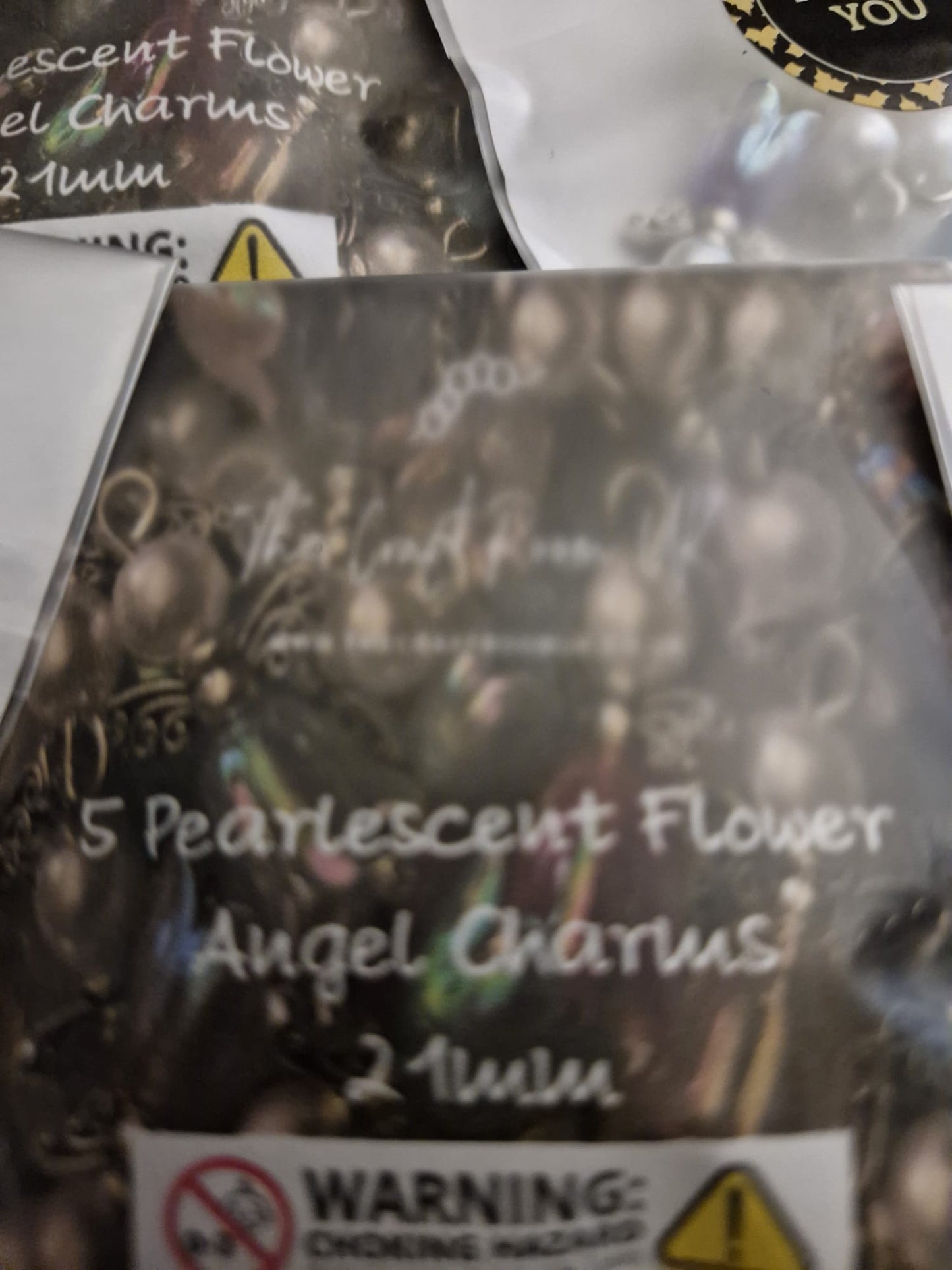 Pearlescent Flower Angel Charms