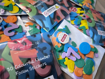 Colourful Number Foam Stickers