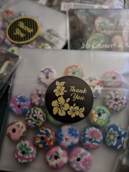 Colourful BoHo Floral Polymer Clay Abacus Beads