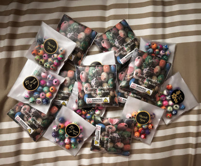 Colourful Round BoHo Floral Polymer Clay Beads