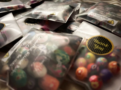 Colourful Round BoHo Floral Polymer Clay Beads