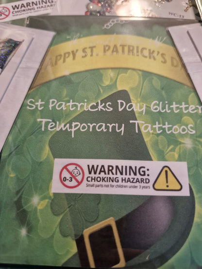 St. Patrick's Day Glitter Temporary Tattoos