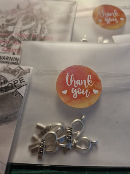 Silver 'Hope' Breast Cancer Awareness Charms