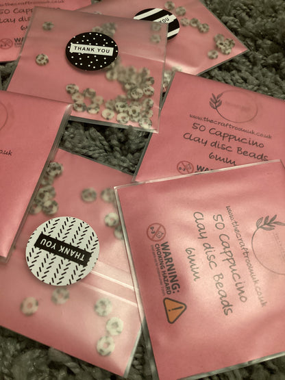 Cappuccino Clay Disc Beads - The Craft Room UK