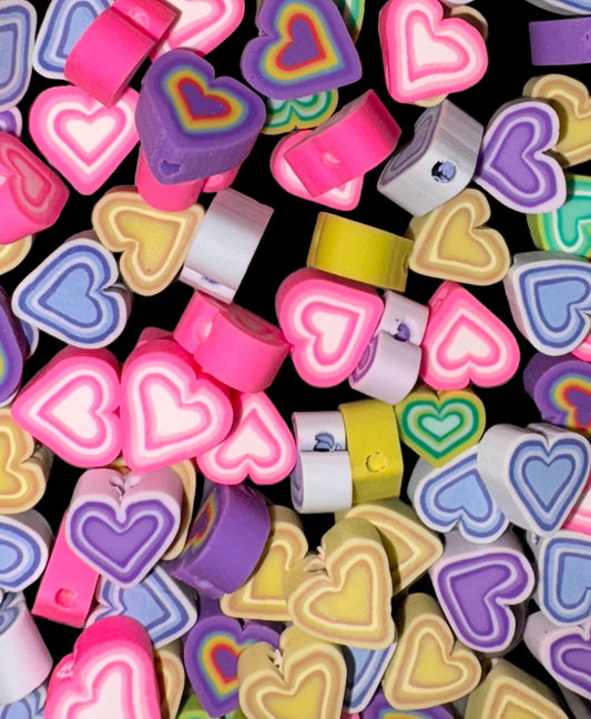 Heart Polymer Clay Beads