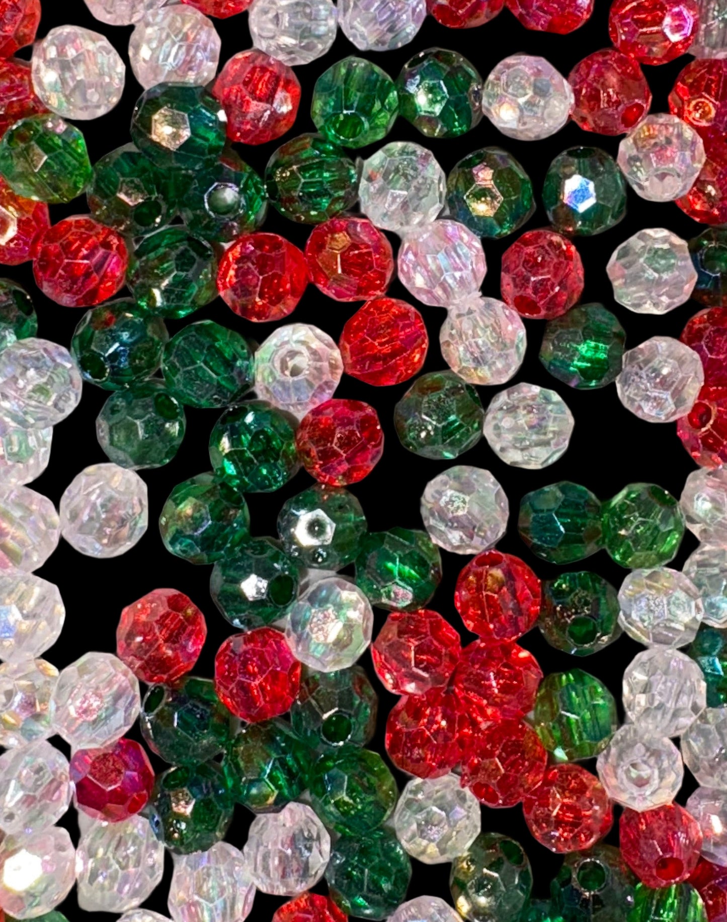 Christmas Faceted Beads