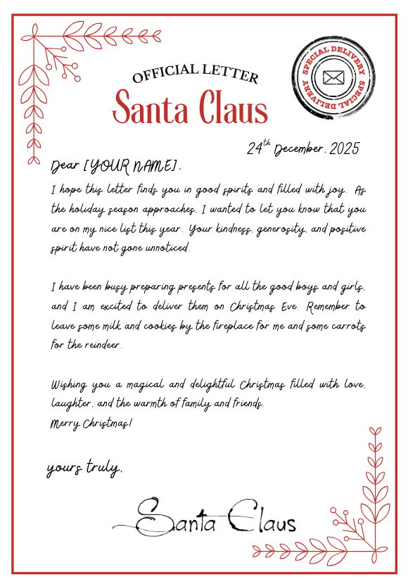 Personalised Letter from Santa Claus