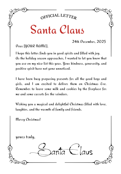 Personalised Letter from Santa Claus