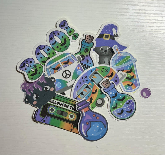 Self Adhesive Hippy Style Halloween Themed Stickers