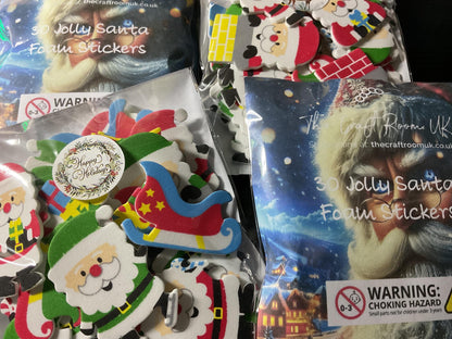 Jolly Santa Christmas Foam Stickers